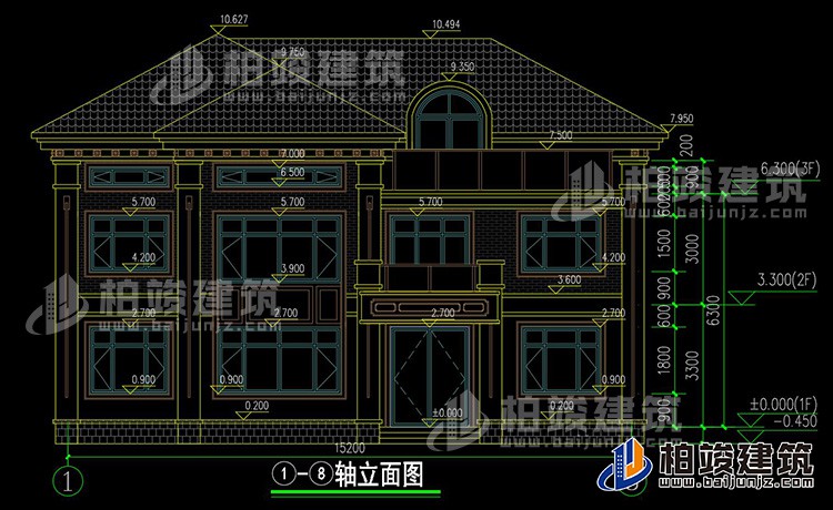 二层房屋设计图全套图纸BZ2672-新中式风格